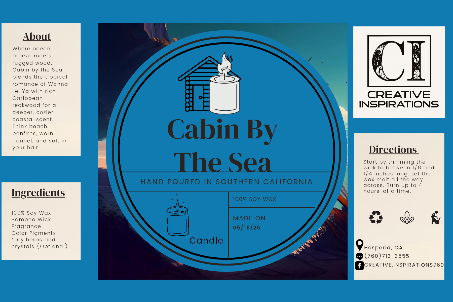 Cabin by the Sea Candle
