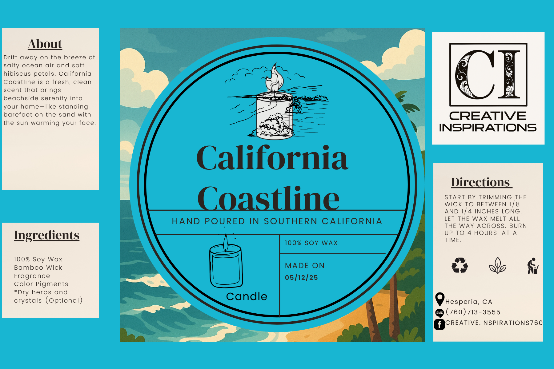 California Coastline Candle