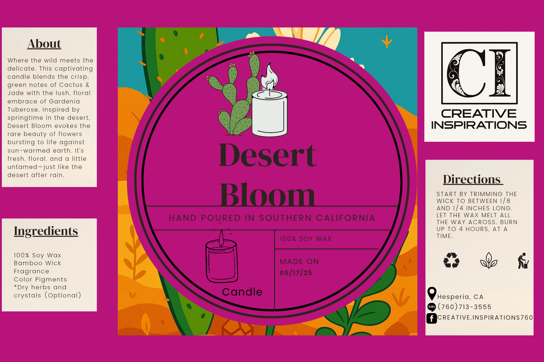Desert Bloom Candle