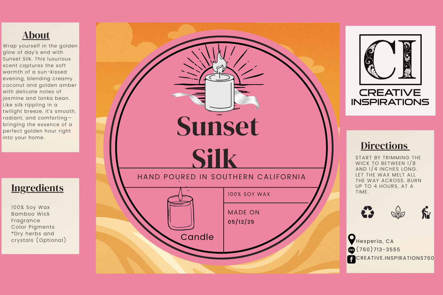 Sunset Silk Candle