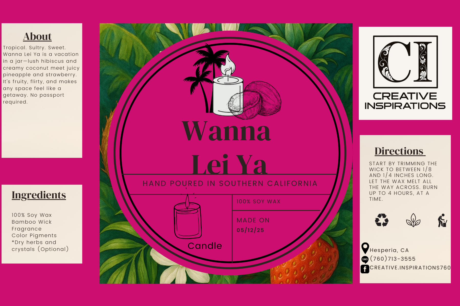 Wanna Lei Ya Candle