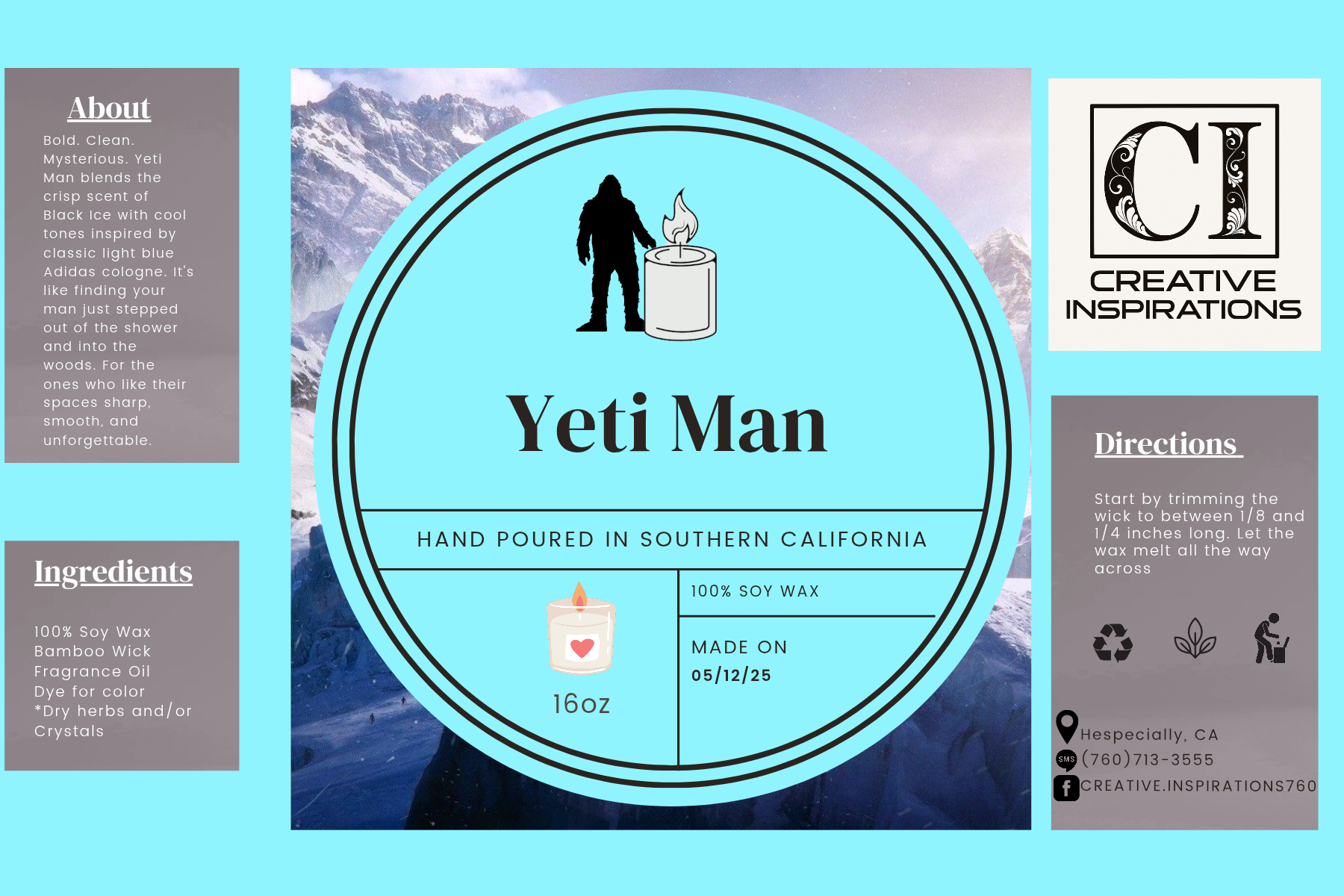 Yeti Man Candle